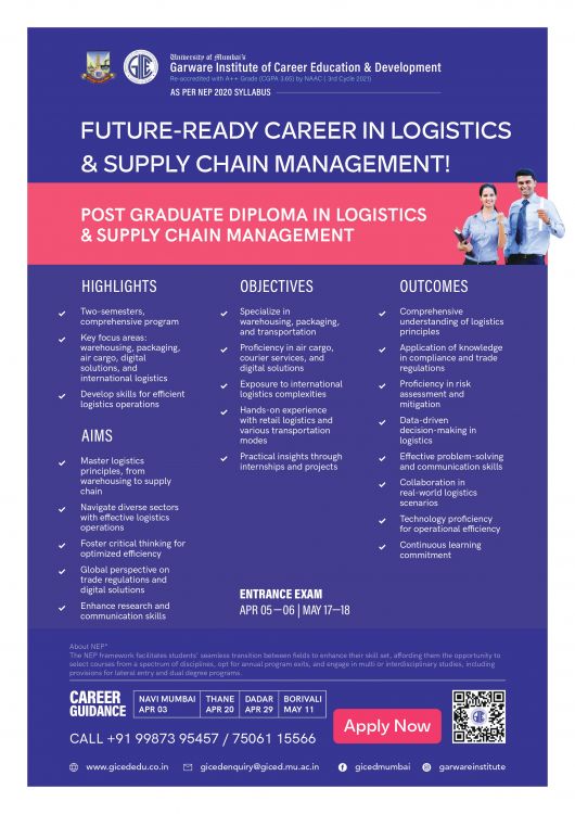 Post Graduate Diploma In Logistics & Supply Chain Management (PGDLSCM) Ordinance No. 5740
